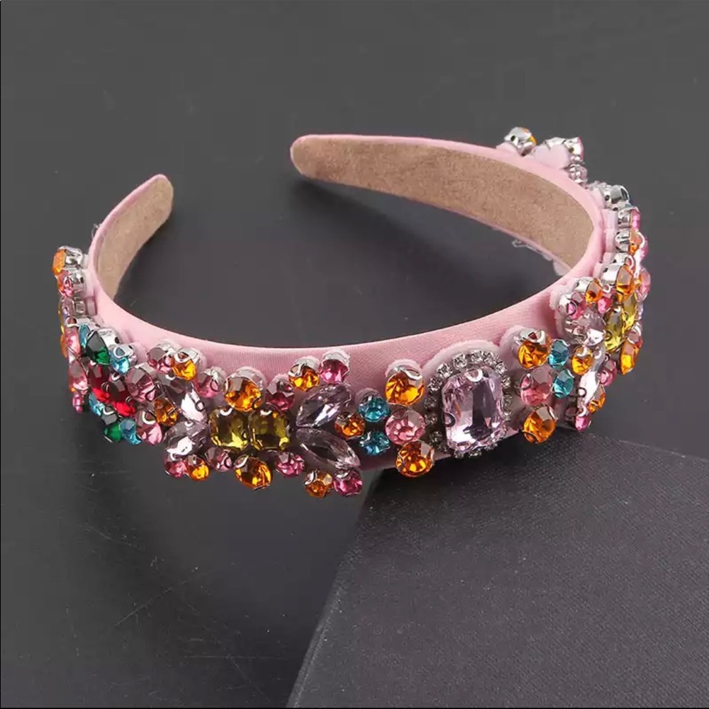 Pink Rhinestone Headband Hair Accessory